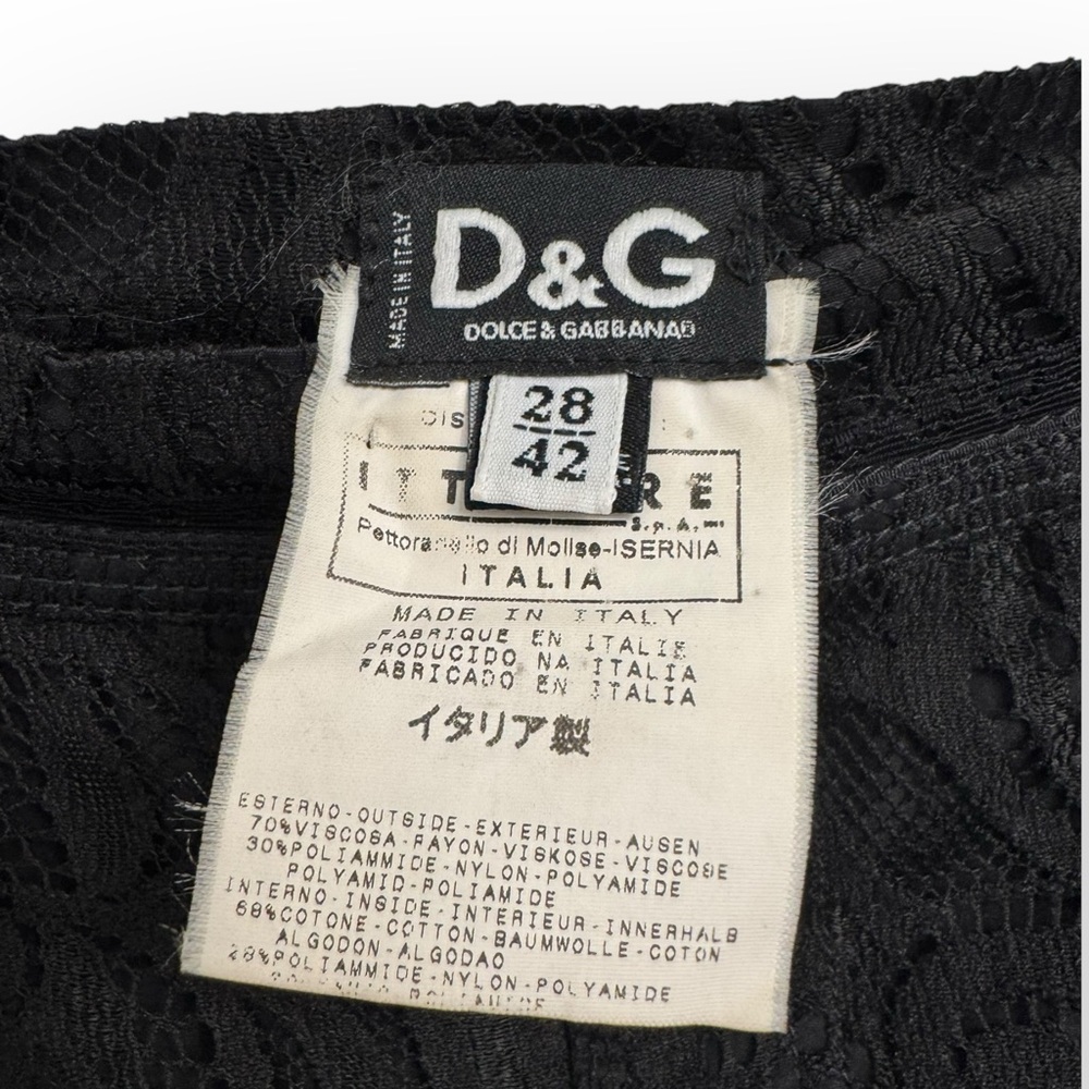 DOLCE & GABBANA Black Floral Lace Pencil Cut Skirt, Sz 28/42 - Picture 12 of 12